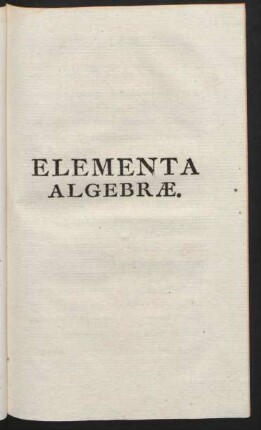 Elementa Algebrae