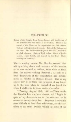 Chapter XI. Return of the Royalist from Borneo Proper, with intelligence of the sufferers from the wreck of the Sultana ...