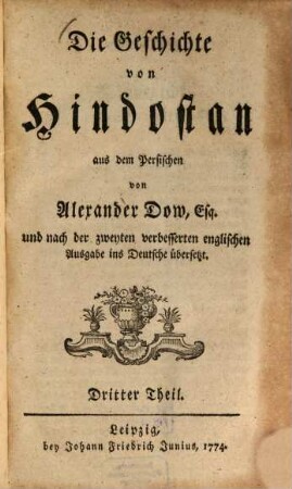 Die Geschichte von Hindostan, Dritter Theil
