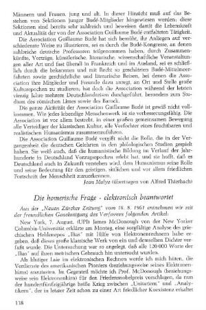 Die homerische Frage - elektronisch beantwortet
