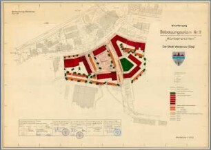 Bebauungsplan der Stadt Weidenau (Sieg) Nr. 9, "Münkershütten", IV. Ausfertigung (koloriert)