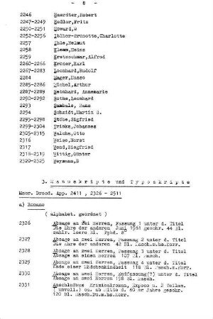 3. Manuskripte und Typoskripte