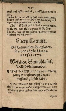 Litery Latinske. = Die Lateinischen Buchstaben.