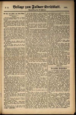 Zweite Ausgabe vom Donnerstag, den 15. Februar 1900.