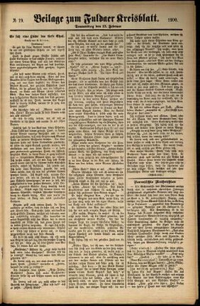 Zweite Ausgabe vom Donnerstag, den 15. Februar 1900.