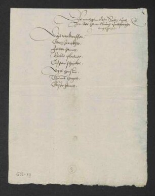 Liste mit noch zu verhörenden Personen (106)
