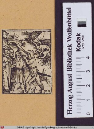 Christus und die Geschichte vom Splitter im Auge des Anderen und dem Balken im eigenen Auge (Matth. 7, 3).