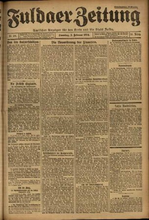 Erste Ausgabe vom Sonntag, den 03. Februar 1924.
