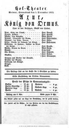 Axur, König von Ormus