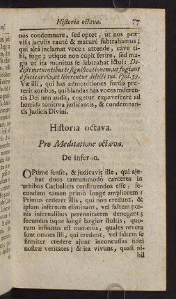 77-88, Historia octava. Pro Meditatione octava. De inferno