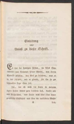 Einleitung oder Anlaß zu dieser Schrift.