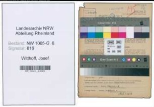 Entnazifizierung Josef Witthoff , geb. 01.02.1898 (Ingenieur)