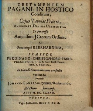 Testamentum pagani, in hostico conditum