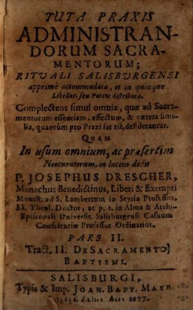 Tuta Praxis administrandorum Sacramentorum