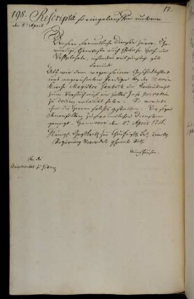 Erlaubnis zur Abhaltung von Privatunterricht durch den Prediger der Marienkirche Magister Gautsch.