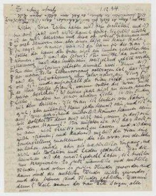 Brief von Elfriede Hausmann an Raoul Hausmann und Abschrift in unbekannter Handschrift. [Berlin]