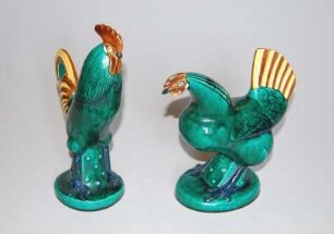 Keramische Figuren Henne und Hahn
