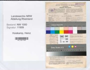 Entnazifizierung Heinz Huiskamp, geb. 26.01.1912 (Bautechniker)