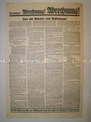 Sonderdruck der NSDAP zur Reichstagswahl am 31. Juli 1932 mit Auszügen aus Reden einer Veranstaltung im Sportpalast in Berlin