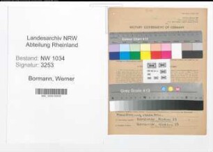 Entnazifizierung Werner Bormann , geb. 11.09.1914 (Leutnant)