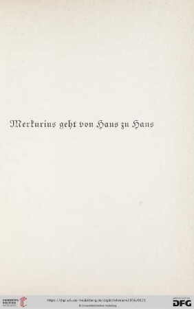Merkurius geht von Haus zu Haus