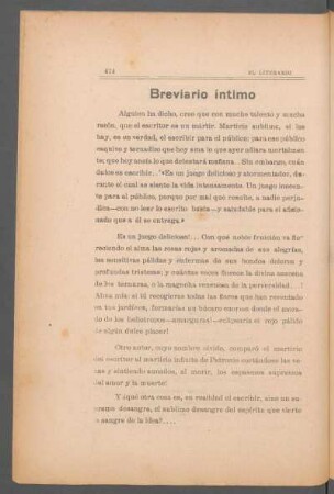 Breviario íntimo