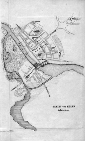 Karte: Berlin und Kölln im Jahre 1140
