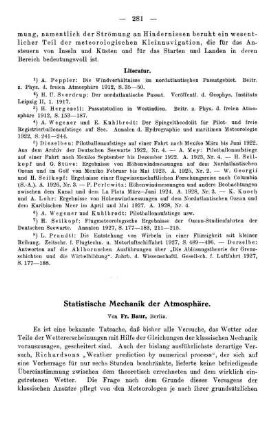 Statistische Mechanik der Atmosphäre
