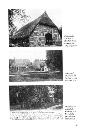 Bauernstelle Ellerbrook (Vollhufe Nr. 1) am Dorfplatz, 1903 abgerissen