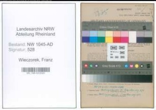 Entnazifizierung Franz Wieczorek , geb. 08.11.1899 (Arbeiter)