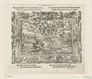 Himmelfahrt des Elia, aus: "Biblische Figuren deß Alten Testaments", Frankfurt am Main 1562, S. I3 recto