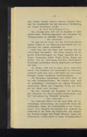 B. Das Kleingewerbe.