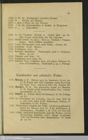 Kunstbücher und artistische Werke
