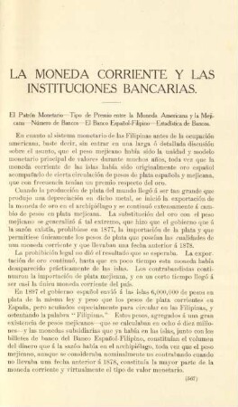 La moneda corriente y las instituciones bancarias
