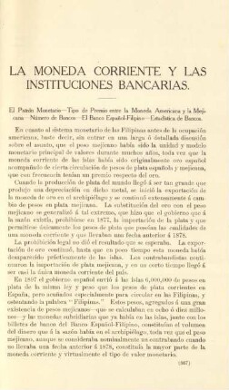La moneda corriente y las instituciones bancarias