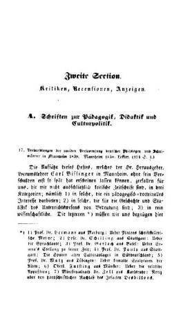 Kritiken, Recensionen, Anzeigen : zweite Section