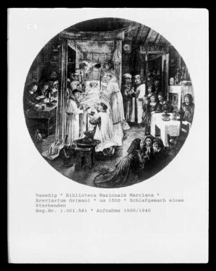 Breviarium Grimani — Schlafgemach eines Sterbenden
