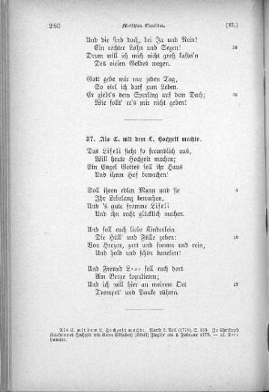 37. Als C. mit dem L. Hochzeit machte.