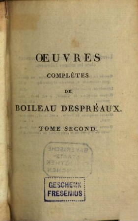 Oeuvres complètes de Boileau Despréaux, 2