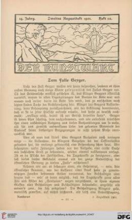 Zum Falle Geyger