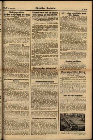 Zweite Ausgabe vom Freitag, den 21. März 1941.