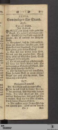 XXXVII. Vom heiligen Ehe-Stand.