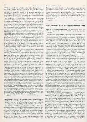 368-370 [Rezension] Søe, Niels H., Religionsphilosophie