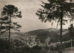 Thüringer Wald. Bei Elgersburg, rechts die Carl-Eduard-Warte