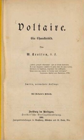 Voltaire : ein Charakterbild