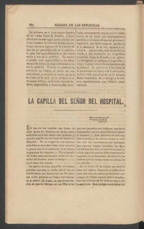 La capilla del Señor del Hospital.