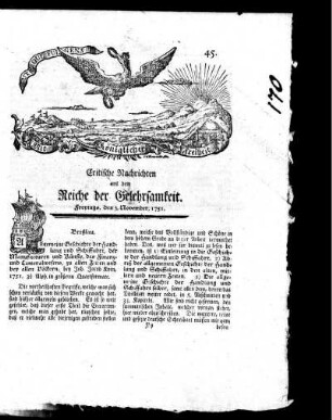 November, 1751. Fünf und vierzigstes Stück