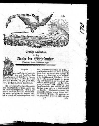 November, 1751. Fünf und vierzigstes Stück