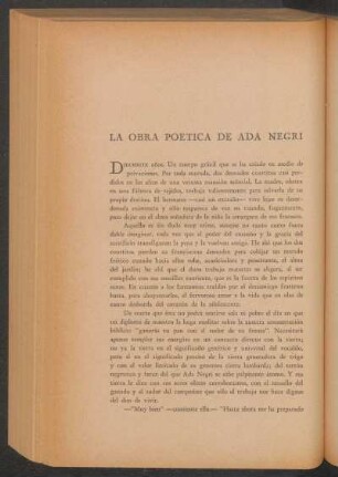 La obra poética de Ada Negri