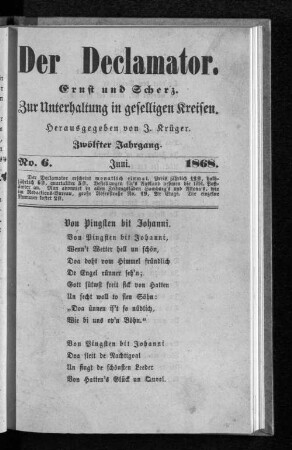 Von Pingsten bit Johanni.